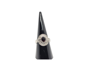 Sterling Silver Garnet Stone Ring