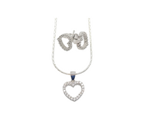 Charger l&#39;image dans la galerie, Sterling Silver with Rhodium Set Heart Necklaces
