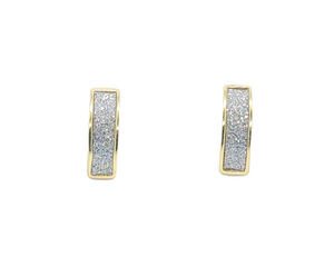 Sterling Silver Half Curved Shape Stud Earring