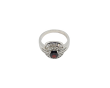 Load image into Gallery viewer, Sterling Silver Garnet Stone Ring
