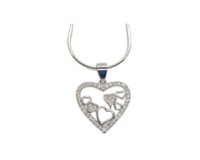 Load image into Gallery viewer, Sterling Silver with Rhodium Heart Necklaces
