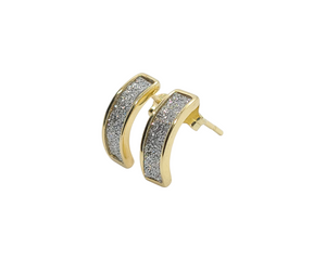 Sterling Silver Half Curved Shape Stud Earring