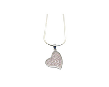 Load image into Gallery viewer, Sterling Silver Cubic Zirconia Pink Heart Pendant
