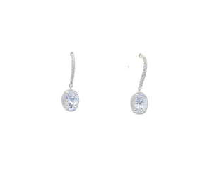 Sterling Silver Oval Shape Stone Earring