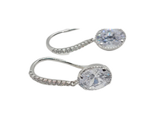 Charger l&#39;image dans la galerie, Sterling Silver Oval Shape Stone Earring
