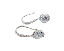 Load image into Gallery viewer, Sterling Silver Oval Shape Stone Earring
