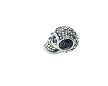 Load image into Gallery viewer, Skull Charm With Black Stone
