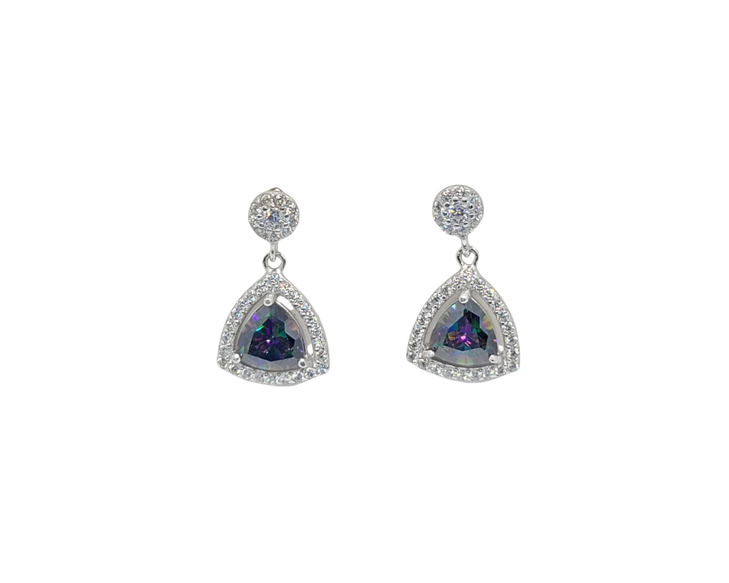 Sterling Silver Rhodium-Plated Stud Earring