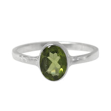 Load image into Gallery viewer, Sterling Silver Peridot Stone Ring
