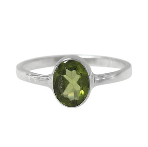 Sterling Silver Peridot Stone Ring