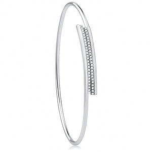 Silver Bangle with CZ