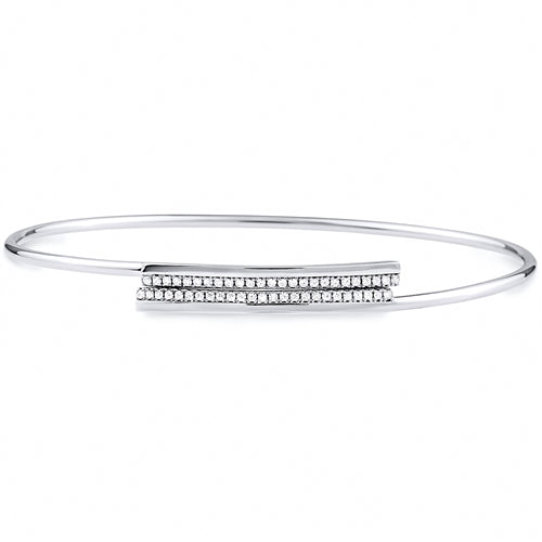 Silver Bangle with CZ