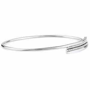 Silver Bangle with CZ