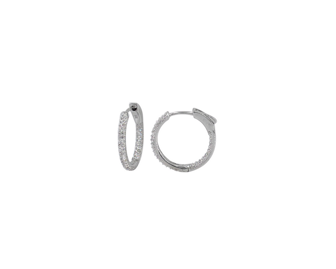 Sterling Silver with Cubic Zirconia Hoops