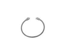 Load image into Gallery viewer, Sterling Silver With Rhodium Panther Head Mesh Bracelet
