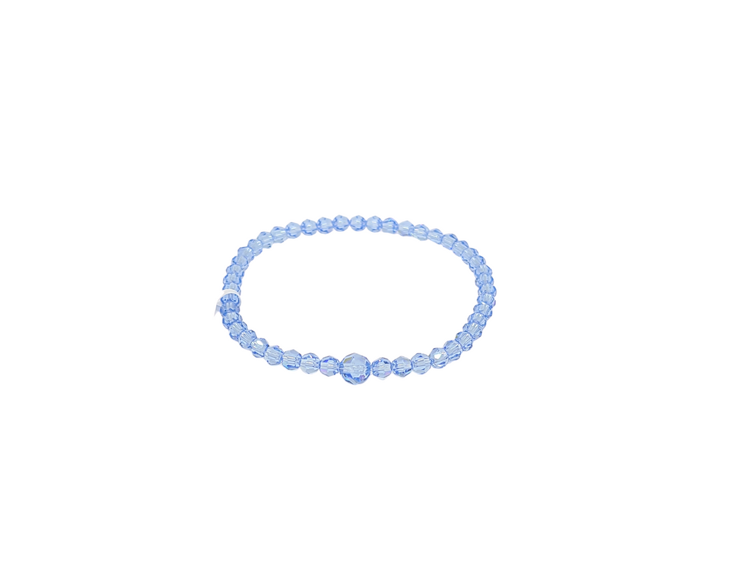 Swarovski Crystal Light Sapphire (September) Birthstone Elastic Bracelet