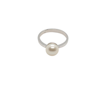 Load image into Gallery viewer, Sterling Silver With Rhodium Pearl Ring
