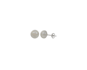 Sterling Silver Smooth Fresh Water Pearl Stud