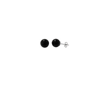 Load image into Gallery viewer, Sterling Silver Onyx Gemstone Ball Stud
