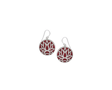 Load image into Gallery viewer, Sterling Silver Stone Earring color Sponge Coral (Red)
