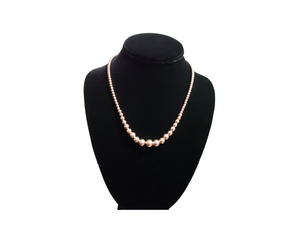 Sterling Silver With Rose Gold Plated Graduated Ball Bead Necklace