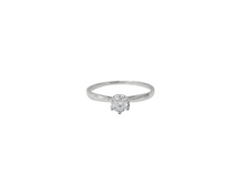 Charger l&#39;image dans la galerie, Sterling Silver With Rhodium Cubic Zirconia Solitaire Ring
