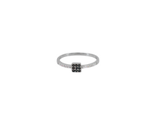 Load image into Gallery viewer, Sterling Silver With Rhodium Square Shape Stackable Ring
