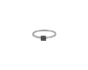 Sterling Silver With Rhodium Square Shape Stackable Ring