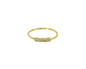 Sterling Silver With Gold Plated Cubic Zirconia Ring