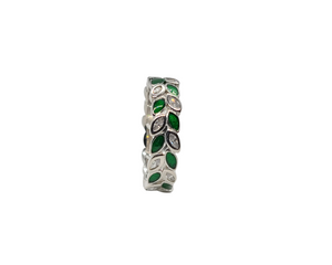 Sterling Silver With Rhodium Vine Leaf Ring