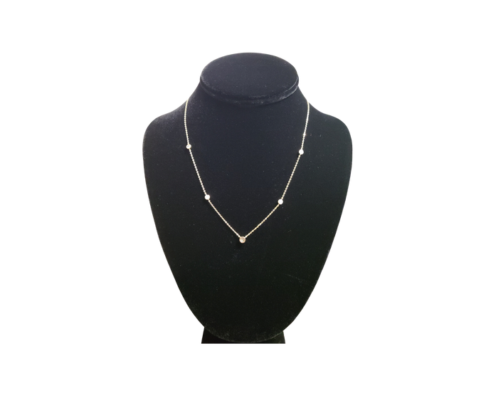 Sterling Silver with Gold, Graduated Necklace