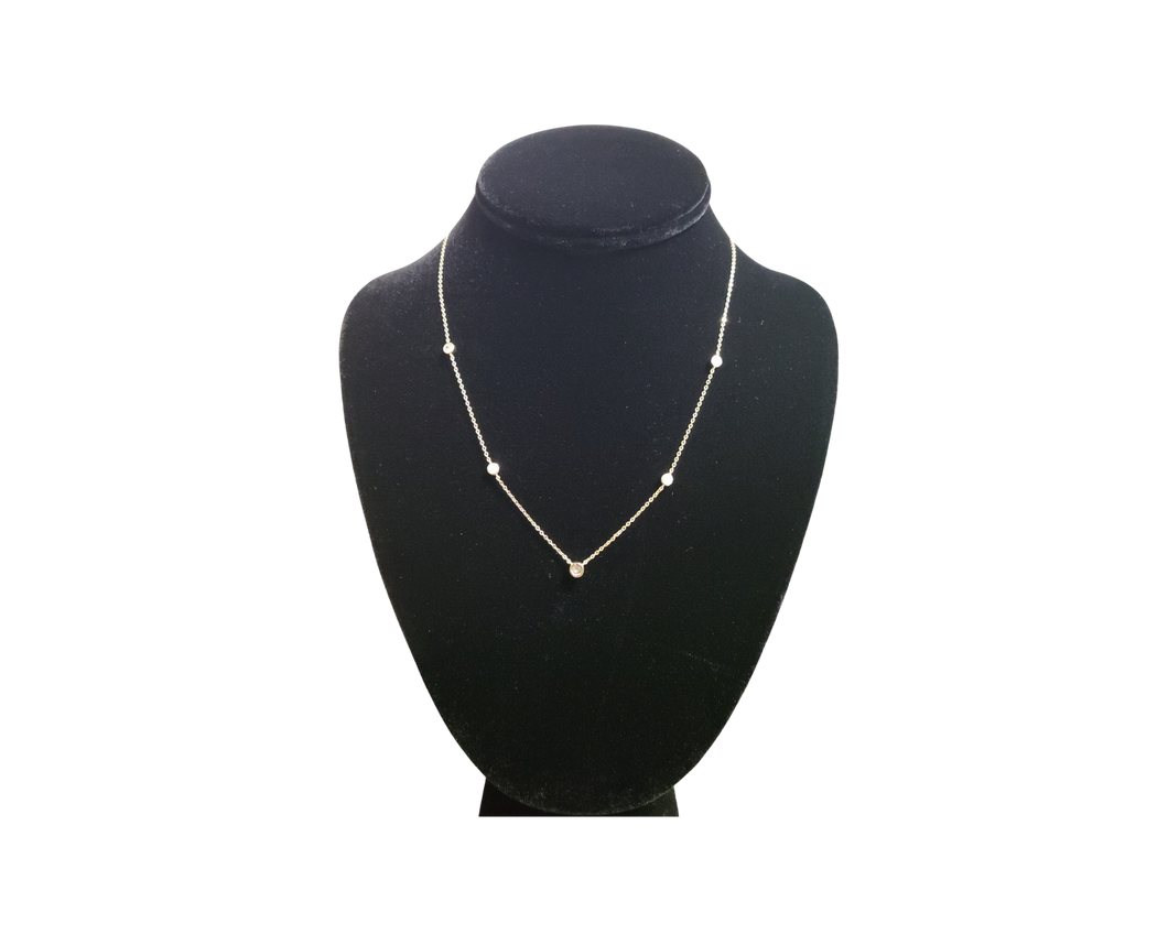 Sterling Silver with Gold, Graduated Necklace