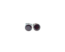 Charger l&#39;image dans la galerie, Sterling Silver &quot;Garnet&quot; Stud Earring
