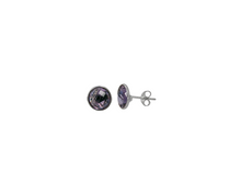 Charger l&#39;image dans la galerie, Sterling Silver Round Shape &quot;Amethyst&quot; Stone Stud Earring
