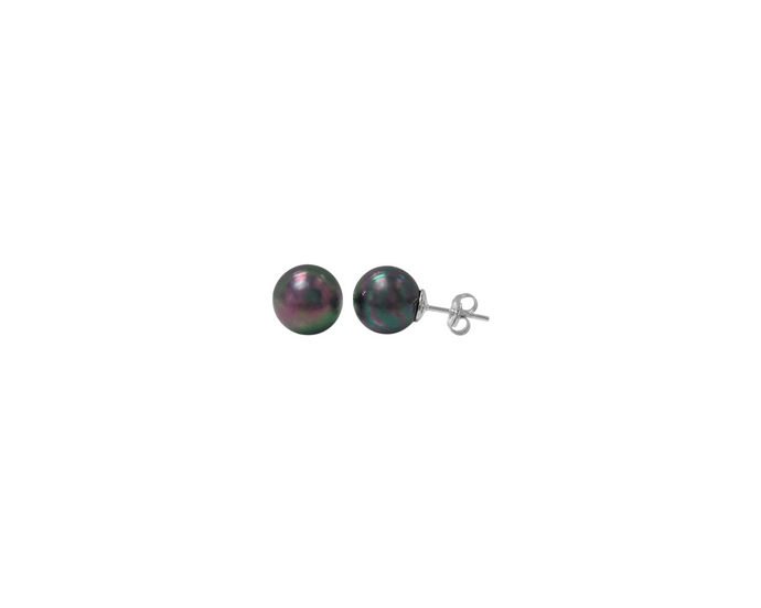 Sterling Silver Emulated Shell Ball Stud Earring