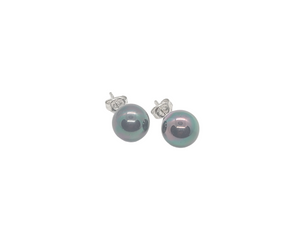 Sterling Silver Emulated Shell Ball Stud Earring