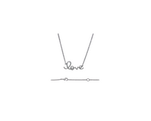 Charger l&#39;image dans la galerie, Sterling Silver with Rhodium, LOVE Charm Necklace
