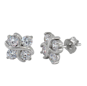 Sterling Silver Flower Shape Earring