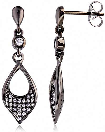 Silver Earrings with Micro Set Cubic Zirconia