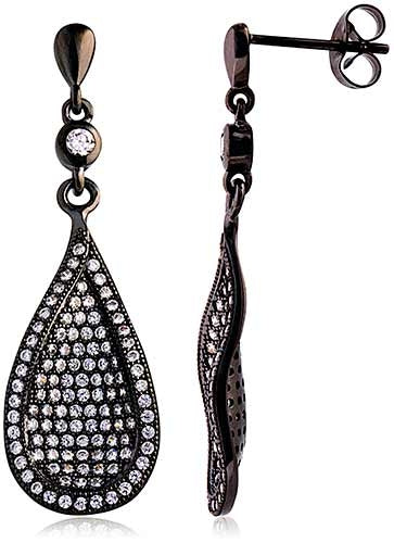 Silver Earrings with Micro Set Cubic Zirconia