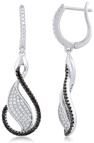 Silver Earrings with Micro Set Cubic Zirconia