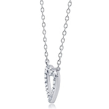 Load image into Gallery viewer, Silver Open Heart Necklace with CZ
