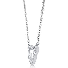 Load image into Gallery viewer, Silver Double Heart Necklace with CZ
