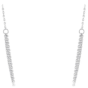 Silver Layered Necklace 3 Pendants with Micro set Cubic Zirconia