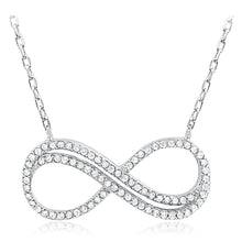 Load image into Gallery viewer, Silver Infinity Necklace with Cubic Zirconia
