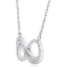 Load image into Gallery viewer, Silver Infinity Necklace with Cubic Zirconia
