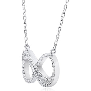 Silver Infinity Necklace with Cubic Zirconia