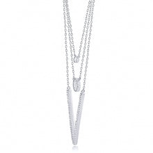 Load image into Gallery viewer, Silver Layered Necklace With CZ
