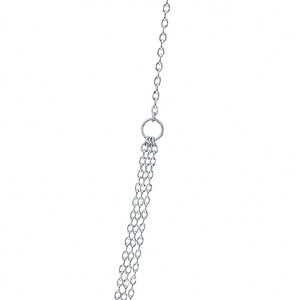 Silver Layered Necklace With CZ