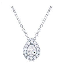 Load image into Gallery viewer,  Silver Necklace Pear Shape With CZ
